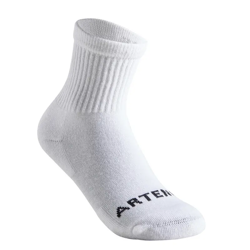 Calcetines Altos De Tenis Niños Pack De 3 Artengo RS 100 Blanco 2 Calcetines Altos De Tenis Niños Pack De 3 Artengo RS 100 Blanco - Imagen 2