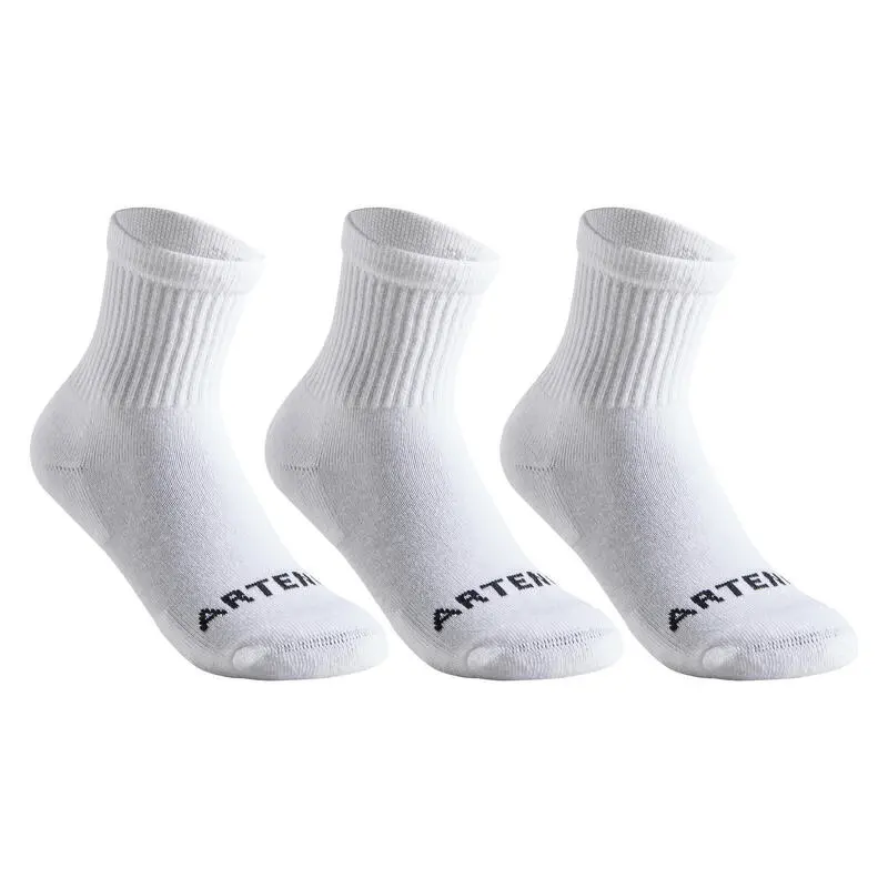 Calcetines Altos De Tenis Niños Pack De 3 Artengo RS 100 Blanco 1 Calcetines Altos De Tenis Niños Pack De 3 Artengo RS 100 Blanco