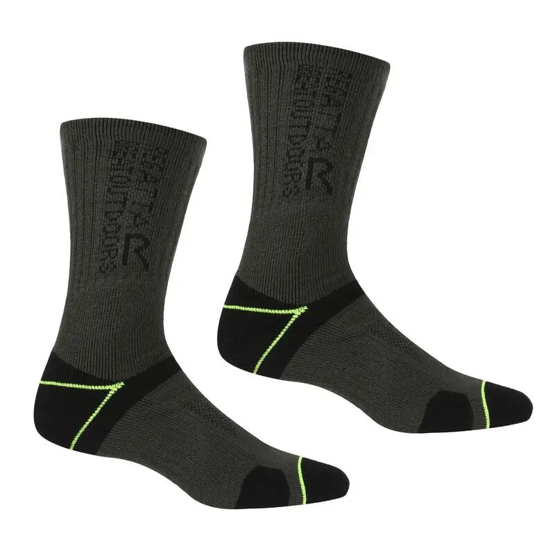 Regatta Calcetines Blister Protection II Para Hombre Pack De 2 Negro, Lima Eléctrico 1 Regatta Calcetines Blister Protection II Para Hombre Pack De 2 Negro, Lima Eléctrico