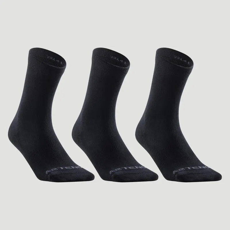 Artengo CALCETINES LARGOS DE DEPORTE RS 160 NEGRO LOTE DE 3 PARES 1 Artengo CALCETINES LARGOS DE DEPORTE RS 160 NEGRO LOTE DE 3 PARES