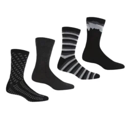 Regatta Calcetines Lifestyle Para Hombre Pack De 4 Negro