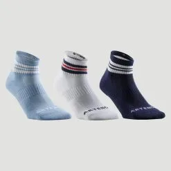 Calcetines Media Caña De Tenis Pack De 3 Artengo RS 500 Negro Blanco Rayas -ZAS Ventas calcetines media caa de tenis pack de 3 artengo rs 500 azul blanco rayas