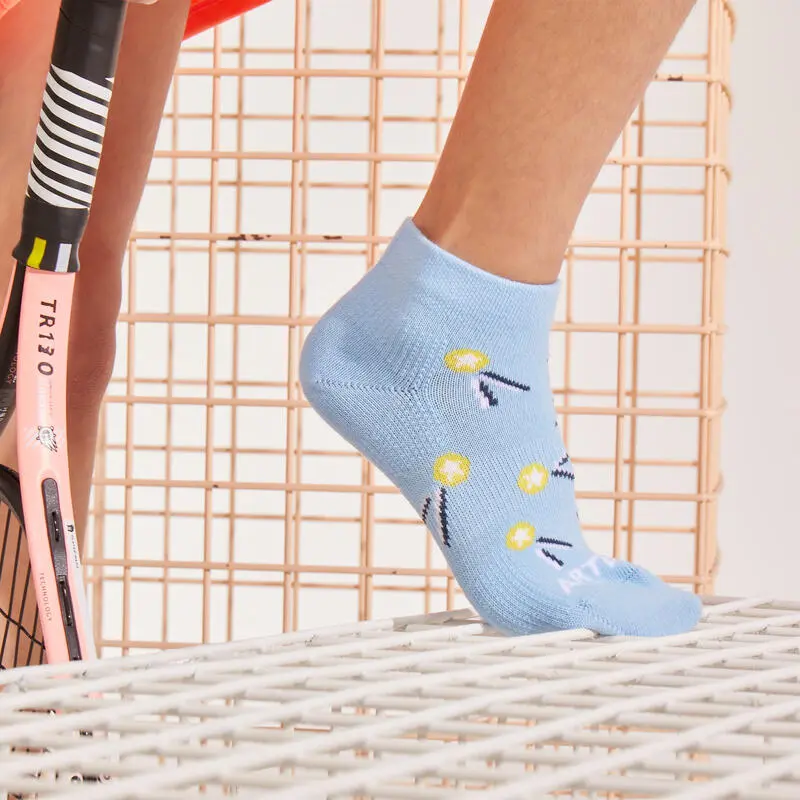 Calcetines Media Caña Tenis Niños Pack De 3 Artengo RS160 Azul Blanco Logo 2 Calcetines Media Caña Tenis Niños Pack De 3 Artengo RS160 Azul Blanco Logo - Imagen 2
