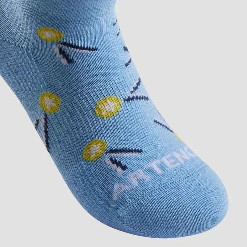 Calcetines Media Caña Tenis Niños Pack De 3 Artengo RS160 Azul Blanco Logo 4 Calcetines Media Caña Tenis Niños Pack De 3 Artengo RS160 Azul Blanco Logo - Imagen 4