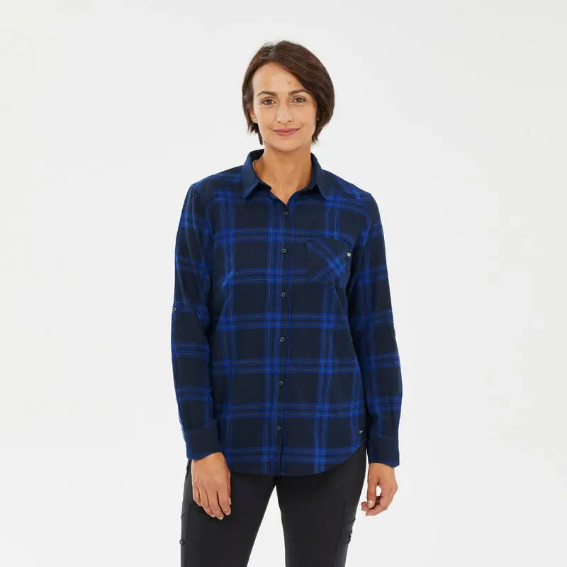 Camisa De Cuadros De Montaña Y Trekking Manga Larga Mujer Forclaz Travel 100 1 Camisa De Cuadros De Montaña Y Trekking Manga Larga Mujer Forclaz Travel 100
