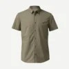 Forclaz CAMISA DE TREKKING VIAJE TRAVEL 100 MANGAS CORTAS MARRÓN HOMBRE