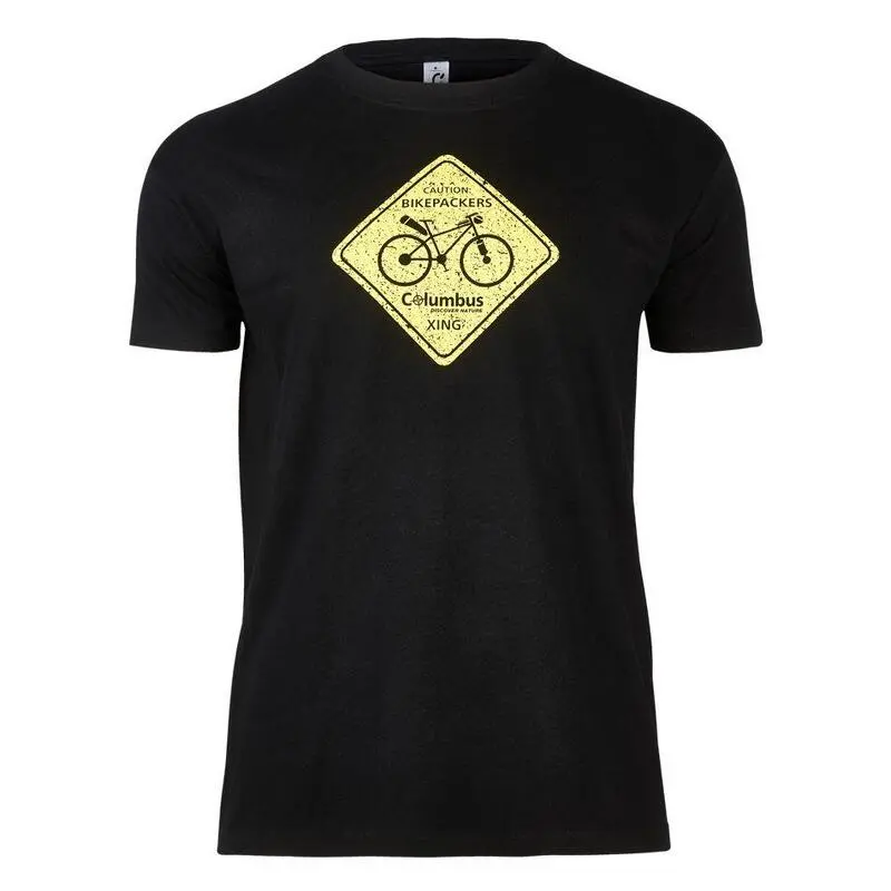 Columbus Outdoor Camiseta De Algodón Columbus Bikepackers De Manga Corta Negra 1 Columbus Outdoor Camiseta De Algodón Columbus Bikepackers De Manga Corta Negra