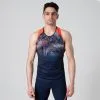 Kalenji CAMISETA DE ATLETISMO HOMBRE AZUL Y NARANJA