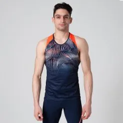 Kalenji CAMISETA DE ATLETISMO HOMBRE AZUL Y NARANJA