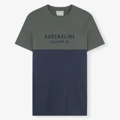 Camiseta De Manga Corta De Hombre Scalpers ADN BLOCK TEE Azul Marino De Algodón -ZAS Ventas camiseta de manga corta para hombre scalpers adn block tee kaki de algodon