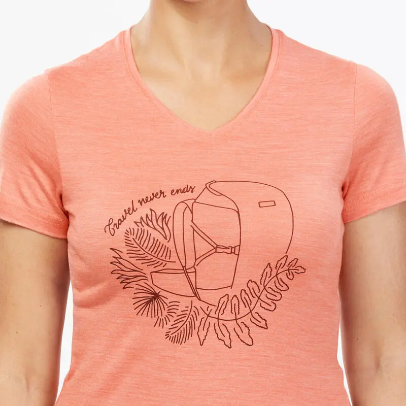 Camiseta De Montaña Y Trekking Lana Merino Mujer Forclaz Travel 100 4 Camiseta De Montaña Y Trekking Lana Merino Mujer Forclaz Travel 100 - Imagen 4