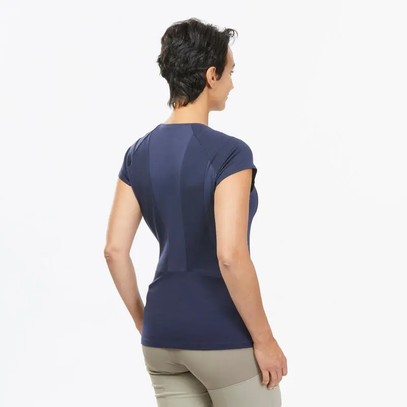 Forclaz Camiseta De Montaña Y Trekking Manga Corta Lana Merino Mujer MT500 2 Forclaz Camiseta De Montaña Y Trekking Manga Corta Lana Merino Mujer MT500 - Imagen 2