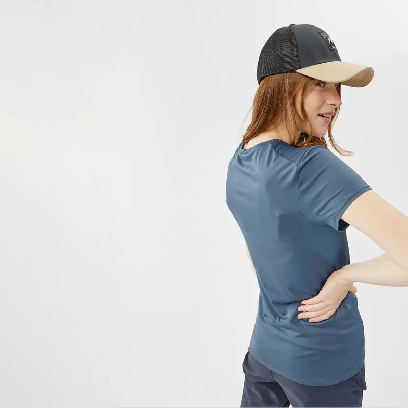 Camiseta De Montaña Y Trekking Manga Corta Mujer Quechua MH100 Gris 2 Camiseta De Montaña Y Trekking Manga Corta Mujer Quechua MH100 Gris - Imagen 2