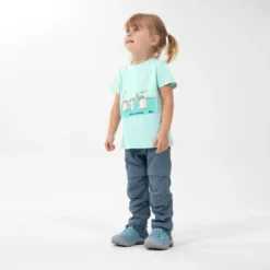 Camiseta De Montaña Y Trekking Manga Corta Niños 2-6 Años Quechua MH100 Verde -ZAS Ventas camiseta de montaa y trekking manga corta nios 2 6 aos quechua mh100 verde 2