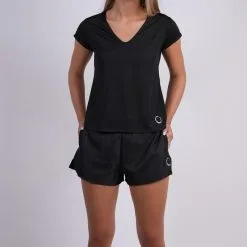 Camiseta De Tenis Manga Corta Mujer Infinite Athletic Pro Edition Negra