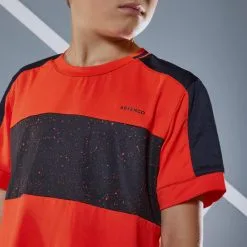 Camiseta De Tenis Manga Corta Niños Artengo 500 Rojo Negro -ZAS Ventas camiseta de tenis manga corta nios artengo 500 rojo negro 3