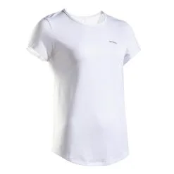Camiseta De Tenis Manga Corta Transpirable Mujer Artengo Essentiel 100 Blanco -ZAS Ventas camiseta de tenis manga corta transpirable mujer artengo essentiel 100 blanco 4