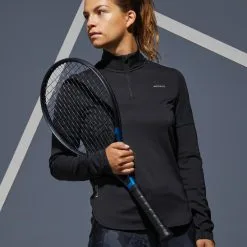 Camiseta De Tenis Mujer Manga Larga Artengo TS TH 900 Negro