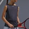 Camiseta De Tenis Sin Mangas Niña Artengo TTK900 Gris Carbón