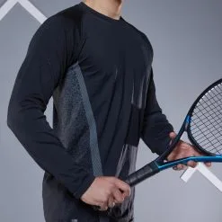 Camiseta De Tenis Térmica Negra Manga Larga Hombre Artengo TTS -ZAS Ventas camiseta de tenis termica negra manga larga hombre artengo tts 2