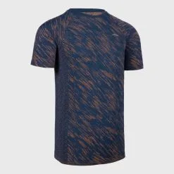 KUPIMA Camiseta Running Sin Costuras Niños - KIPRUN CARE Azul Marino Naranja