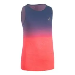 KIPRUN Camiseta Sin Mangas Running/Atletismo AT 500 Niña Azul Rosa Fluorescente Ligera