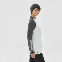 WEDZE Camiseta Térmica De Esquí Lana Merina Mujer - BL 590 Brokovitch - Gris Blanco -ZAS Ventas camiseta termica de esqui lana merina mujer bl 590 brokovitch gris blanco 3
