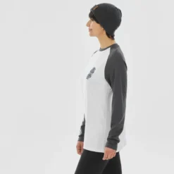 WEDZE Camiseta Térmica De Esquí Lana Merina Mujer - BL 590 Brokovitch - Gris Blanco -ZAS Ventas camiseta termica de esqui lana merina mujer bl 590 brokovitch gris blanco 4