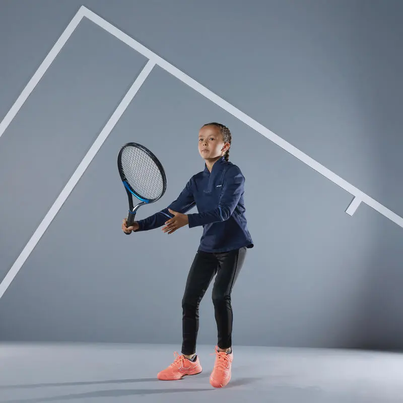 Camiseta Térmica De Tenis Niña Artengo 500 Azul Marino 5 Camiseta Térmica De Tenis Niña Artengo 500 Azul Marino - Imagen 5