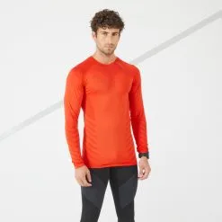 Camiseta Térmica Running Transpirable Hombre Kiprun Skincare Rojo