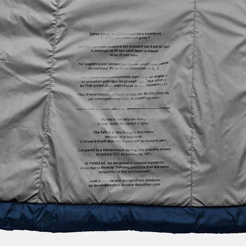 Chaleco Acolchado De Montaña Y Trekking Plumón Hombre Forclaz MT100 Azul 4 Chaleco Acolchado De Montaña Y Trekking Plumón Hombre Forclaz MT100 Azul - Imagen 4