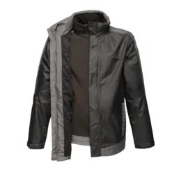 Regatta Chaqueta Contraste Para Hombre Negro, Gris Seal