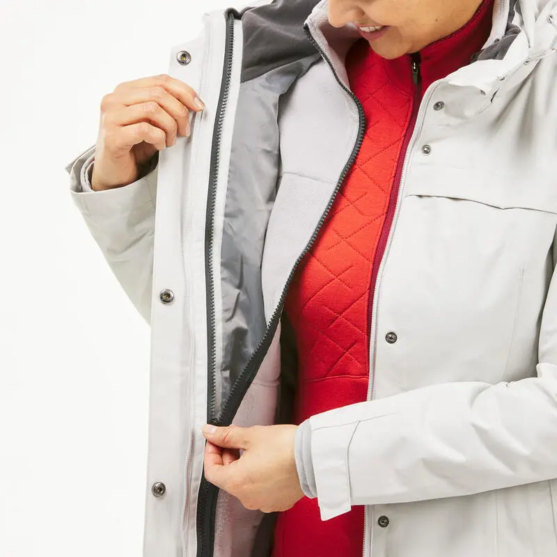 Chaqueta De Montaña Y Trekking 3 En 1 Impermeable Mujer Forclaz Travel 100 4 Chaqueta De Montaña Y Trekking 3 En 1 Impermeable Mujer Forclaz Travel 100 - Imagen 4