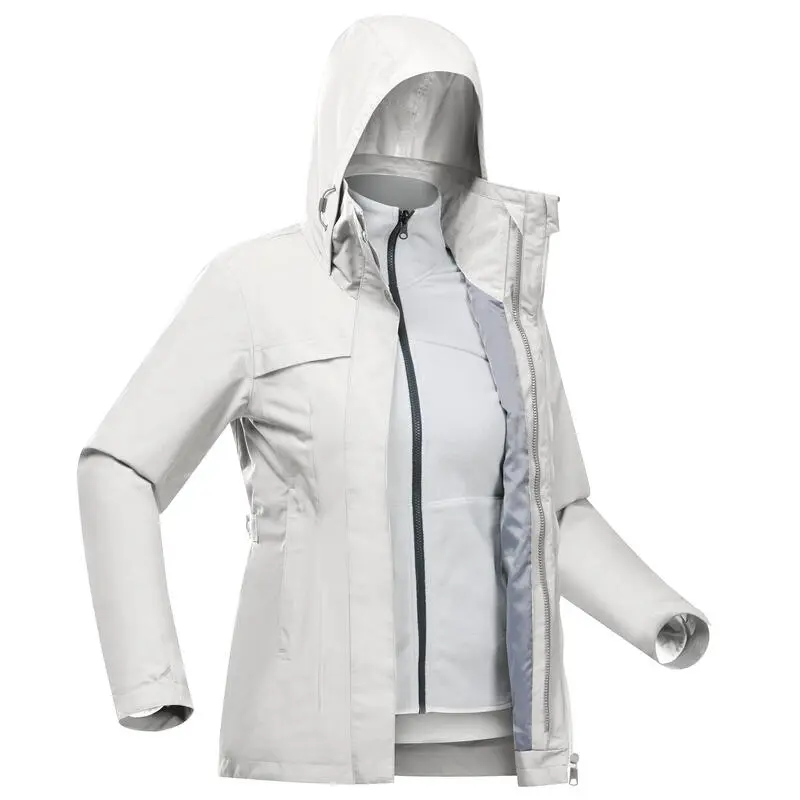 Chaqueta De Montaña Y Trekking 3 En 1 Impermeable Mujer Forclaz Travel 100 5 Chaqueta De Montaña Y Trekking 3 En 1 Impermeable Mujer Forclaz Travel 100 - Imagen 5