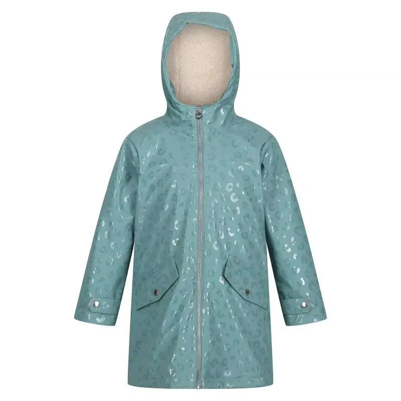 Regatta Chaqueta Impermeable Brynlee Estampado Animal Para Niños/Niñas Azul Mineral 1 Regatta Chaqueta Impermeable Brynlee Estampado Animal Para Niños/Niñas Azul Mineral