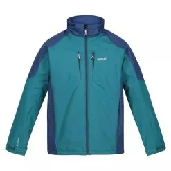 Regatta Chaqueta Impermeable Calderdale Para Hombre Verde Pacífico, Azul Almirante