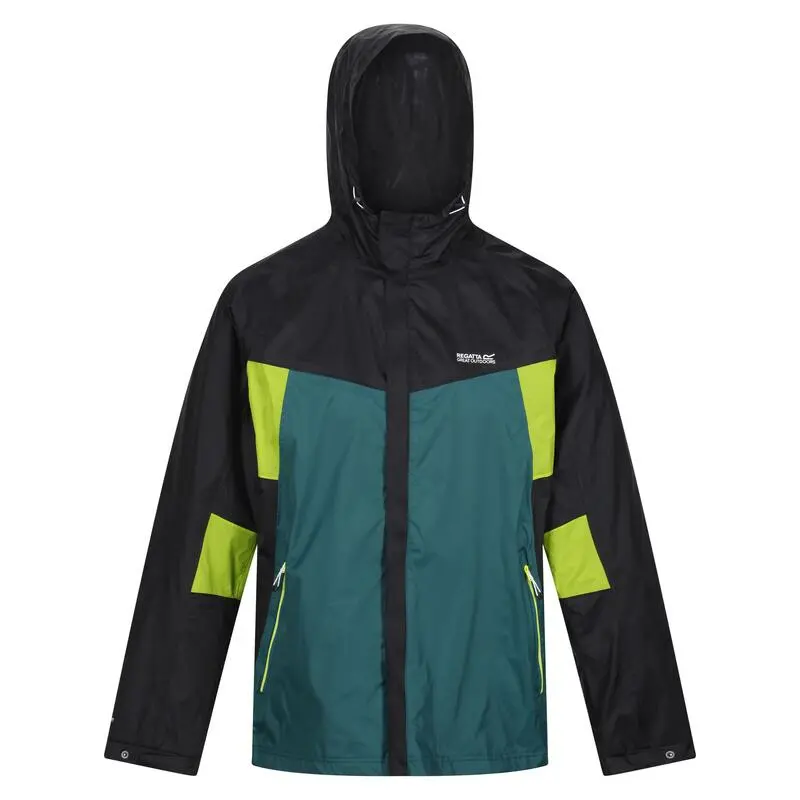 Regatta Chaqueta Impermeable Dresford Para Hombre Negro, Verde Pacífico 1 Regatta Chaqueta Impermeable Dresford Para Hombre Negro, Verde Pacífico