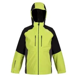 Regatta Chaqueta Impermeable Hydrate VII Para Niños/Niñas Kiwi Llamativo, Negro