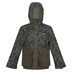 Regatta Chaqueta Impermeable Hywell Camuflaje Para Niños/Niñas Hoja De Uva
