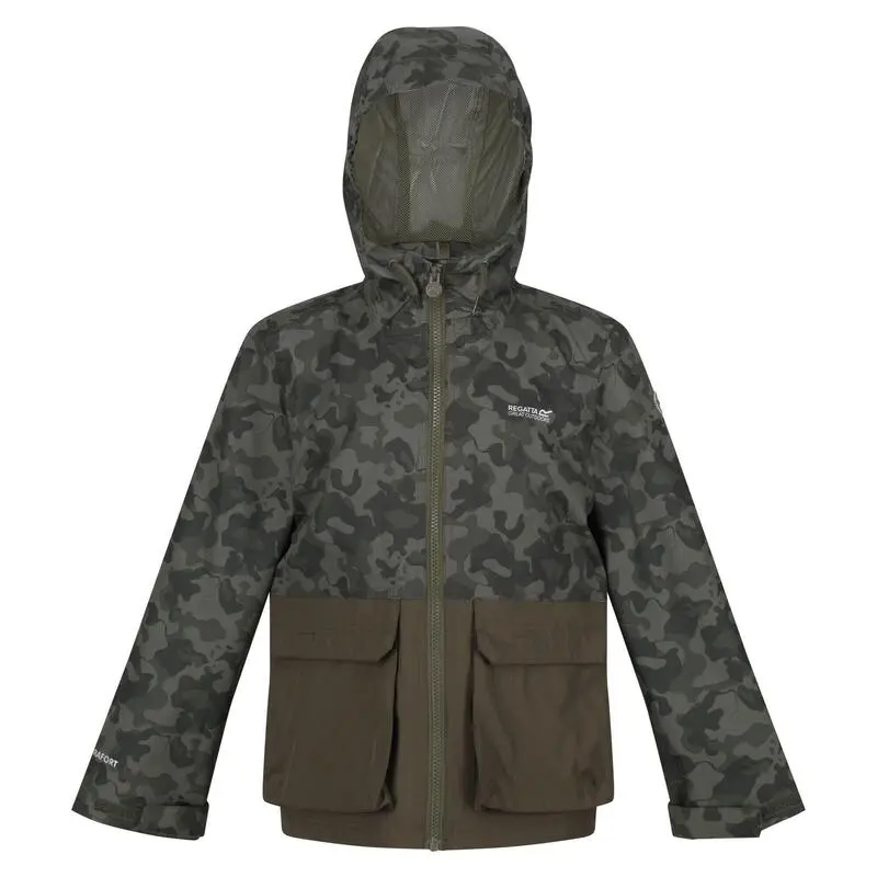 Regatta Chaqueta Impermeable Hywell Camuflaje Para Niños/Niñas Hoja De Uva 1 Regatta Chaqueta Impermeable Hywell Camuflaje Para Niños/Niñas Hoja De Uva