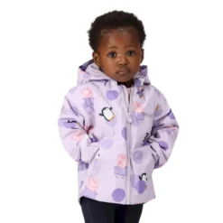 Regatta Chaqueta Impermeable Muddy Puddle De Peppa Pig Lunares Para Niños/Niñas Lila