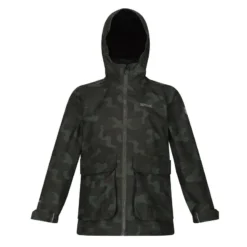 Regatta Chaqueta Impermeable Salman Camuflaje Para Niños/Niñas Negro -ZAS Ventas chaqueta impermeable salman camuflaje para niosnias caqui oscuro