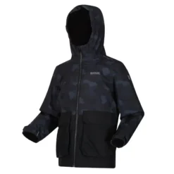 Regatta Chaqueta Impermeable Salman Camuflaje Para Niños/Niñas Negro -ZAS Ventas chaqueta impermeable salman camuflaje para niosnias negro 3