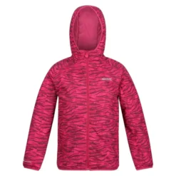 Regatta Chaqueta Impermeable Volcanics VI Estampado De Cebra Para Niños/Niñas Rosa Baya