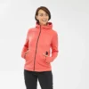 Chaqueta Polar De Montaña Y Trekking Con Capucha Mujer Quechua MH520 Naranja