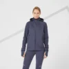 CHAQUETA RUNNING INVIERNO MUJER PERLANTE CORTAVIENTO - KIPRUN WARM REGUL AZUL