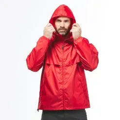 Chubasquero Impermeable De Montaña Y Trekking Hombre Quechua NH100 Rojo -ZAS Ventas chubasquero impermeable de montaa y trekking hombre quechua nh100 rojo 3