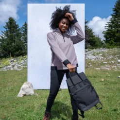 Forro Polar De Montaña Y Trekking Con Capucha Mujer Quechua MH500 Violeta