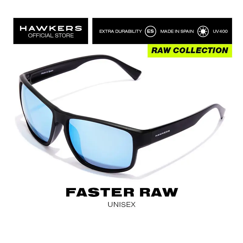 HAWKERS Gafas De Sol Para Hombre Y Mujer BLACK DARK POLARIZED - FASTER RAW 1 HAWKERS Gafas De Sol Para Hombre Y Mujer BLACK DARK POLARIZED - FASTER RAW