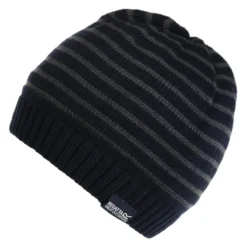 Regatta Gorro Beanie Tarley De Rayas De Forro Polar Para Niños/Niñas Marino
